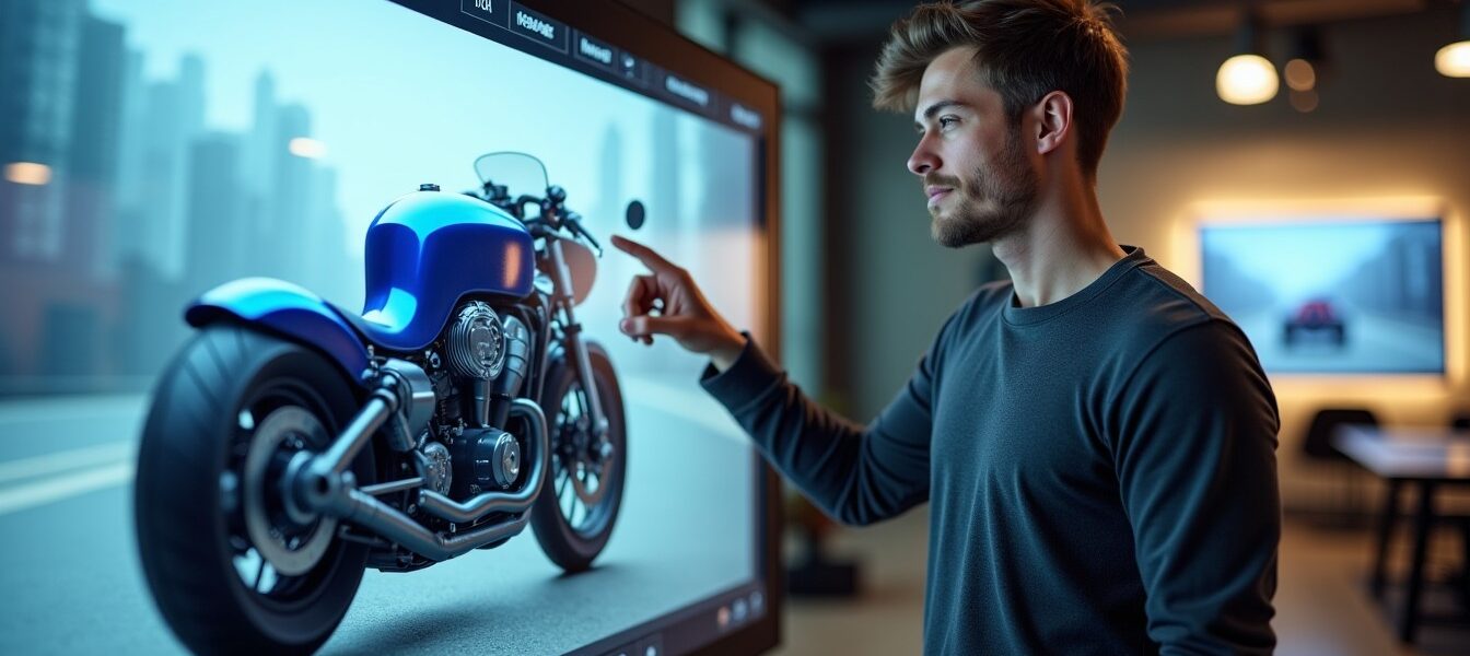 Explorez Votre Style : Simulation 3D pour Essayer Couleurs et Designs de Moto